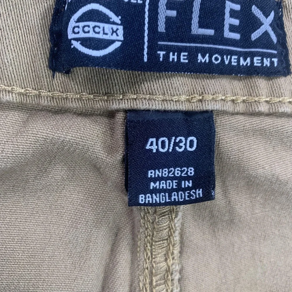 Southpole Flex Pants Men 40x30 (36x30) Khaki Straight Fit Casual Stretch Classic - Picture 7 of 16